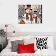 thumbnail image 4 of ONETECH  Merry Snowman Picture Decor Wall Art Winter Birch Forest Scene Poster Canvas Print for Happy Christmas New Years Gift, 4 of 4