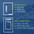 thumbnail image 3 of Wasabi Power Battery (2-Pack) and Charger for Nikon EN-EL3e, 3 of 7