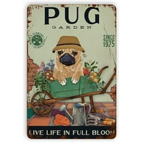 Pug Metal Tin Sign Vintage Aluminum Sign 8x12 Inch