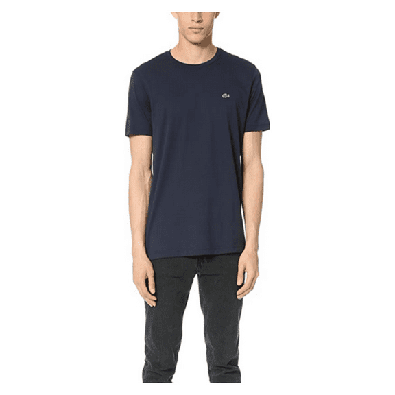 Lacoste Men Pima Cotton Regular Fit Short Sleeve Crew Neck T-Shirt, Navy, S
