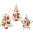 thumbnail image 4 of LINLIN Christmas Wooden Ornaments, 6 Pieces Xmas Tree Hanging Tags Pendant with Cords DIY Crafts Christmas Decoration for New Year, Christmas Tree, Wedding and Festival, 4 of 8