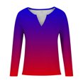thumbnail image 4 of Scyoekwg Fall Long Sleeve Shirts for Women Dressy Casual Pullover Tops Trendy Comfy Clothes for Women Loose Gradient Color Graphic Tee V-Neck Tunic Tops Womens Clothes(Wine,XXL), 4 of 4