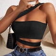 thumbnail image 2 of Top con hombros inclinados para mujer, chaleco envolvente en el pecho, camiseta sin mangas ajustada para uso diario, 2 of 7