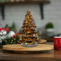 Konghyp Natural Crystal Christmas Tree, Colorful Resin Decorative Ornament, Holiday Gift Decoration, Exquisite Mini Desk Decor, Festive Home and Office Accent