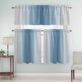 thumbnail image 5 of Grey Lake Blue Gradient Curtain Valances Set Minimalist Ombre Modern Art Kitchen Curtains 36&nbsp;inch Length Rod Pocket Valance and Tiers 3 Piece Set Small Bedroom Bathroom Laundry Decor, 5 of 9