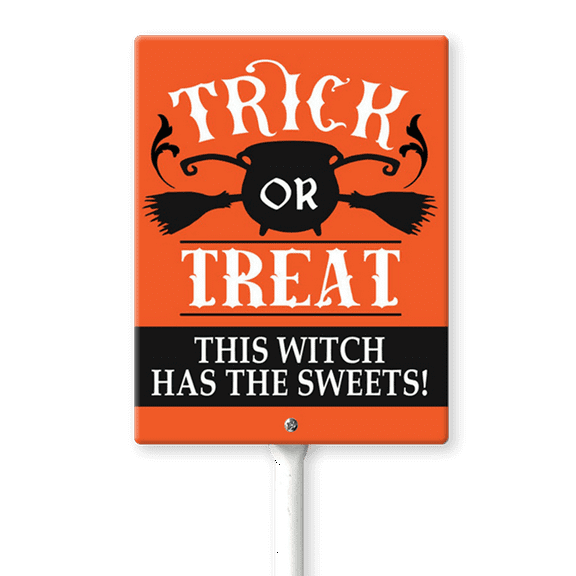 Eveokoki Halloween Yard Sign Trick Or Treat Decorations Yard Signs Decorative Garden Stakes Aluminum Outdoor Lawn Signs for Halloween Party Yard Lawn Garden Decorations