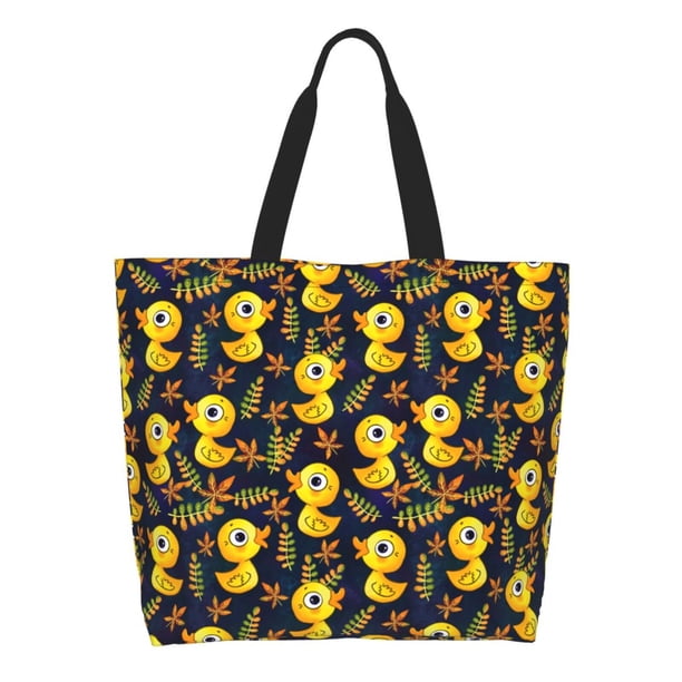 Fotbe Ducks Bolsa Tote Estética de Lona con Estampado para Mujer - Bolsa Reutilizable de Hombro Casual para Vacaciones, Compras, Trabajo y Gimnasio