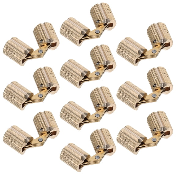 Yardwe Copper Hidden Hinges for Doors Golden Invisible Furniture Hardware 10Pcs