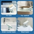 thumbnail image 6 of 2 Pack Soap Holder, Self Draining Soap Dish Holder, Not Punched Easy Clean Bar Soap Holder, with Suction Cup Soap Dish Suitable for Shower, Bathroom, Kitchen Sink (Dark + Light Green), 6 of 7