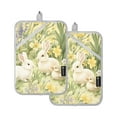 thumbnail image 7 of Yayeee Pot Holders Kitchen Heat Resistant with Pocket 7"x9.8" Cotton Oven Cooking Hot Pads, Yellow Floral Rabbit, 7 of 7