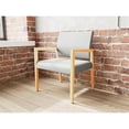 thumbnail image 3 of Pemberly Row Waiting Reception Wide Guest Chair Wood Frame in Gray, 3 of 5