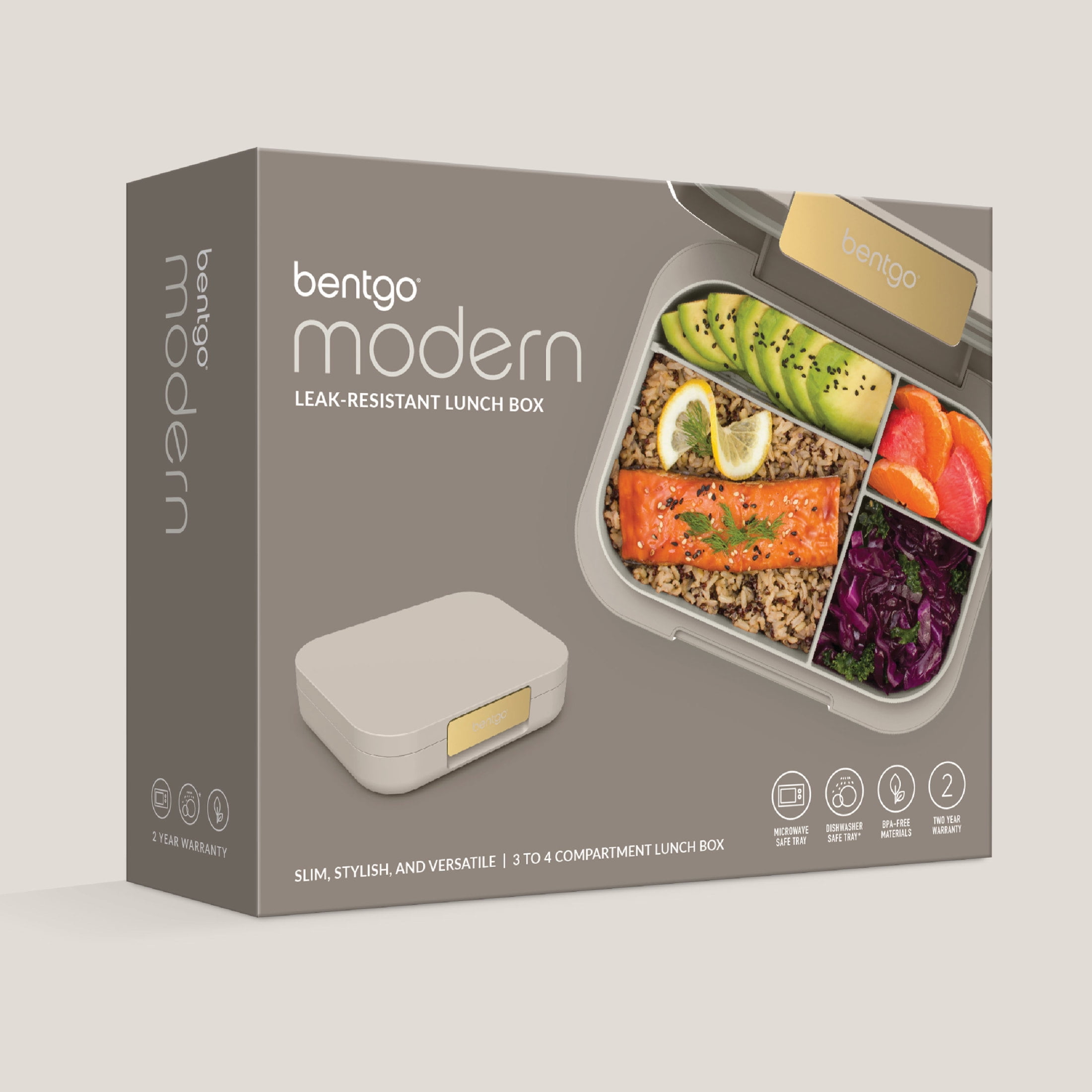 Bentgo® Modern Bento-Style Lunch Box for Adults, Teens, and Larger Appetites; BPA-Free , Leak-Resistant, Dishwasher/Microwave Safe - Sandstone