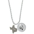 thumbnail image 1 of Delight Jewelry Stainless Steel Home is Texas - Silvertone Script Initial Disc - V - Charm Necklace, 20"+3", 1 of 4