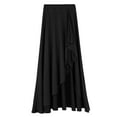 thumbnail image 4 of Zaldita Women's Asymmetric Hem Ballet Dance Skirt Casual Office Work High Waist Ruffle Maxi Skirts Black XXL, 4 of 7