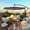 Mushroom, variant on Royard Oaktree 10FT Patio Offset Umbrella w/Solar LED Lights Outdoor Cantilever Hanging Umbrella w/Crank & Cross Base UV Protection Sun Shade for Market Garden Lawn Deck Backyard Pool,Turquoise
