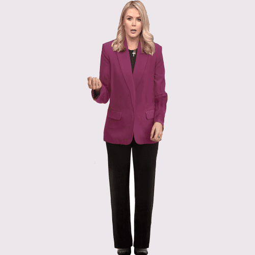 H38263 Karoline Leavitt Pink Coat Cardboard Cutout Standee Standup
