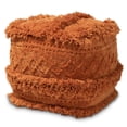 thumbnail image 1 of Baxton Studio Curlew Orange Handwoven Cotton Pouf Ottoman, 1 of 6