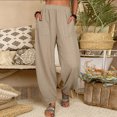thumbnail image 4 of REORIAFEE Khaki Pants for Women Plus Size Uniforms Solid Print Palazzo Pants with Pockets High Waisted Casual Pants Lightweight Baggy Stretchy Trousers 2024 Trending Fashion Clothing, 4 of 7