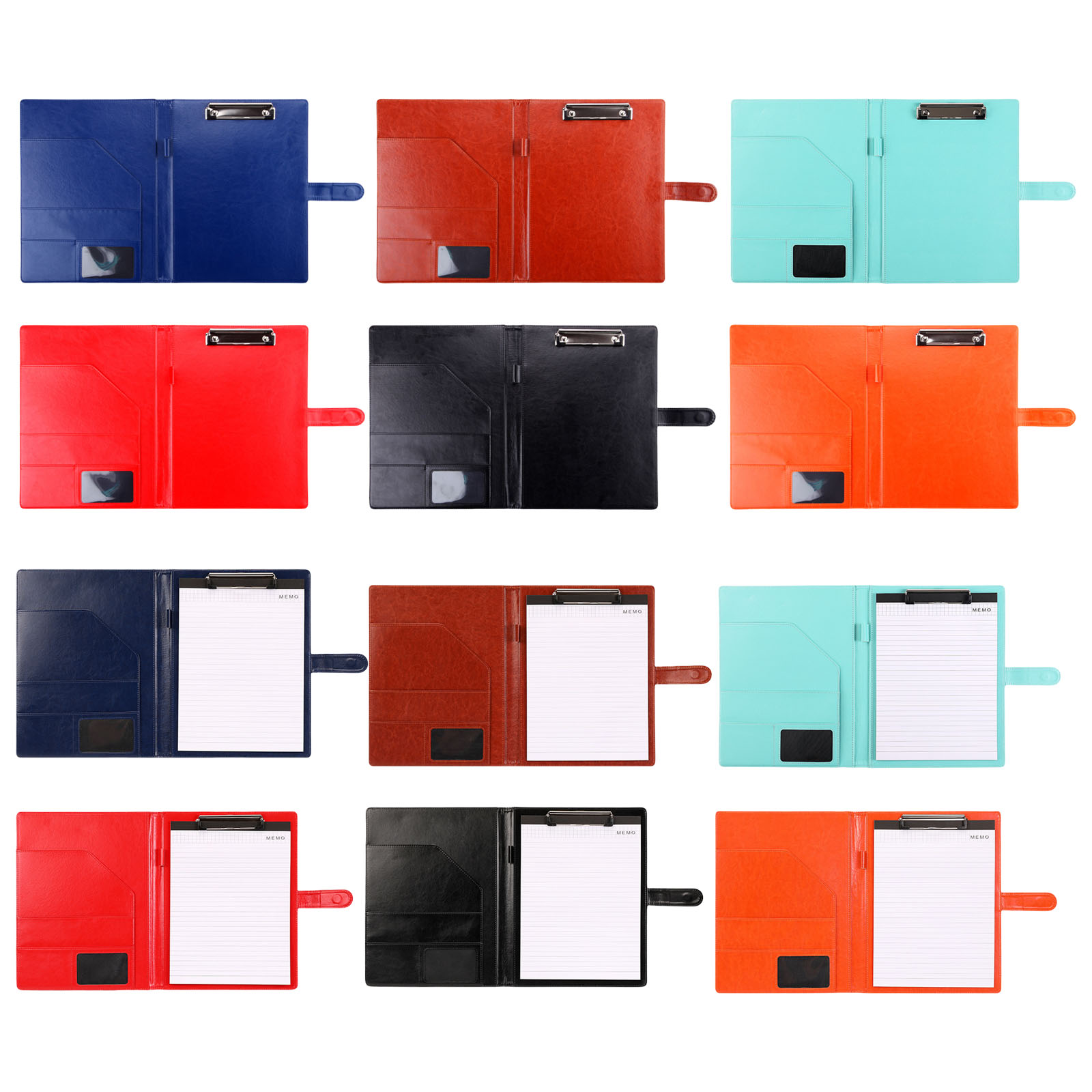 Multifuntional Clipboard with Integrated Storage for Pen and Cards Suitable for Meetings and Daily Office Tasks
