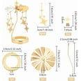 thumbnail image 2 of Candelabro giratorio con forma de estrella, candelabro giratorio de metal dorado con forma de molino de viento, portavelas para velas de té, 2 of 9