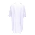 thumbnail image 6 of Womens Oversize Beach Shirt Dress Cover Up for Bikini Swimwear Rolled 3/4 Sleeve Lapel V Neck Sunscreen Mini Dress (XL, White), 6 of 7