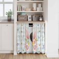 thumbnail image 6 of Easter Kitchen Curtains 54 Inch Length, Spring Rabbits Ears Feet Floral Blue Lattice Tiers Curtains for Bathroom Bedroom Cafe, Light Filtering Small Window Treatment Short Drapes 2 Panels 42"Wx54"L, 6 of 8