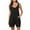 Black, variant on Knit Womens Shorts Rompers V Neck Sleeveless Bodysuits Solid Color Playsuits with Pockets