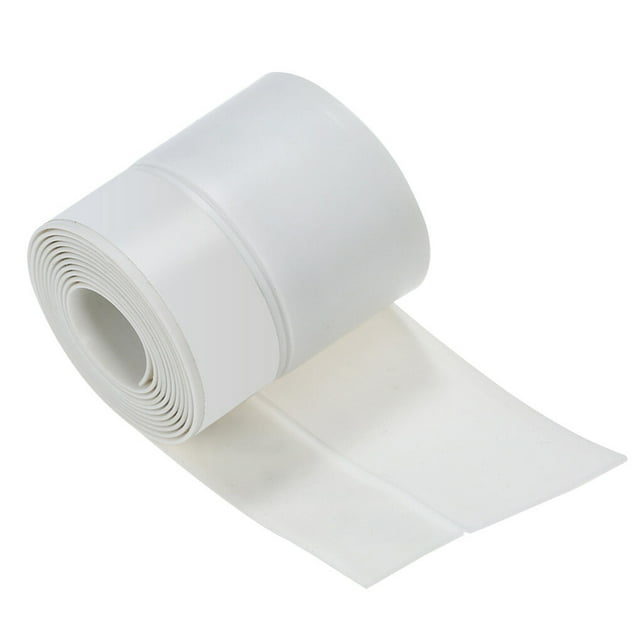 Yuarrent Tira de sellado de ventana, adhesivo de sellado autoadhesivo de silicona para puerta, grieta de vidrio, ventana, puerta, cinta de Juegos de accesorios de baño Blanco 25 mm