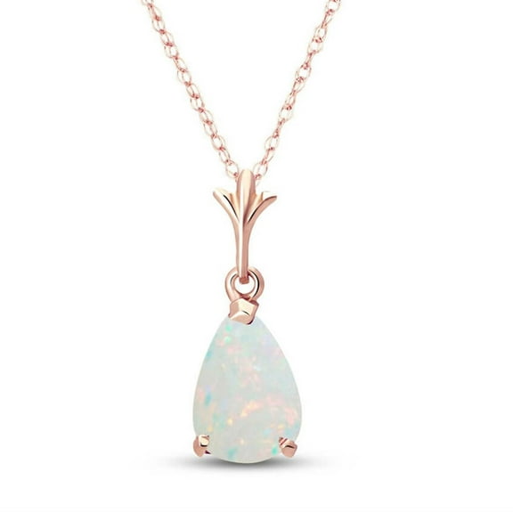 Galaxy Gold 14k 18" Rose Gold Natural Pear-shaped Opal Drop Pendant Necklace