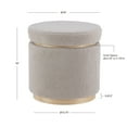 thumbnail image 4 of Linon Primrose Storage Ottoman Stool, Natural Finish with Light Gray Sherpa Fabric, 4 of 8