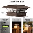 thumbnail image 2 of SZRSTH Solar Post Lights Outdoor, 2 Pack LED Deck Fence Cap Light for 4x4 5x5 6x6 Posts Patio Garden Decoration Warm Lighting, 2 of 6