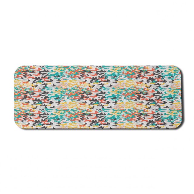 Butterfly Computer Mouse Pad, Spring Season Inspirations with Happiness Joyful Flying Wings Kids Nursery, Rectangle Non-Slip Rubber Mousepad Large, 31" x 12" Gaming Size, Multicolor, by Ambesonne