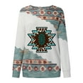 thumbnail image 4 of Womens Long Sleeve Tops Western Aztec Sweatshirt Crewneck Cowgirl Clothes Casual Loose Fit Tops Fashion Lightweight Tops Womens Clothing Cheap, 4 of 5