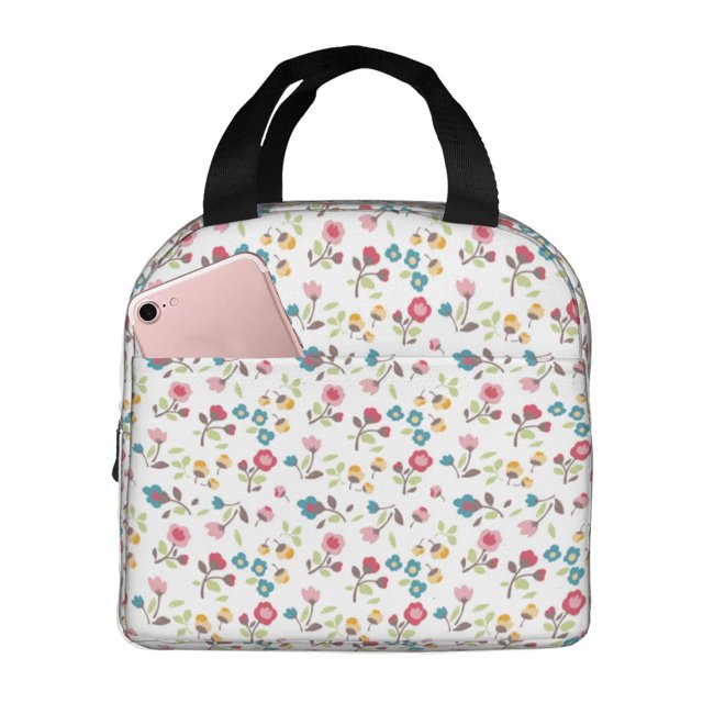Disketp Summer Floral for Insulated Lunch Bag for Women and Men, Perfect for Work, Hiking, Picnic