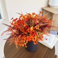 thumbnail image 7 of 7 Bundles Artificial Fall Flowers for Outdoor Decoration Realistic Shrubs Ferns UV Resistant for Planter Patio Porch Thanksgiving Autumn Home Decor, 7 of 7