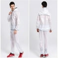 thumbnail image 4 of Conjunto de chaqueta impermeable y cortavientos para hombre y mujer, traje de lluvia de manga larga S blanco, 4 of 9