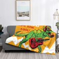 thumbnail image 2 of Balery Cool Dinosaur Playing Guitar Manta de Franela con Dibujo, Lujo Ultra Suave y Cálido, Antipelusa y Resistente a las Arrugas para Cama, Sofá, Camping -60"x50", 2 of 6