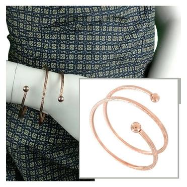 Rose Gold Tone Spiral Square Tube Coil Bangle Bracelet Festival Wear Jewelry Womens Adult Female
