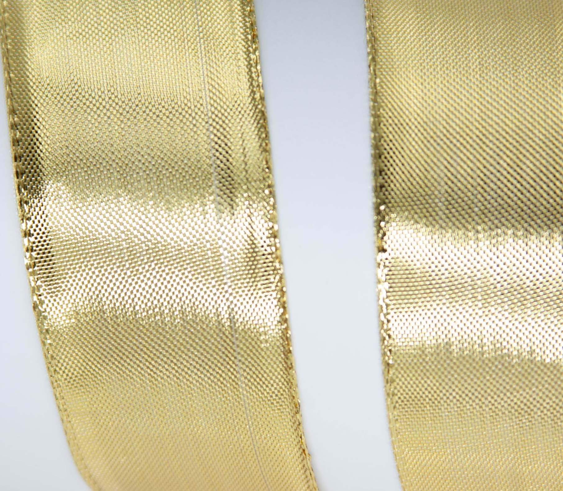 Dupioni Supreme Wired Edge Ribbon, 1-1/2-Inch, 10 Yards, Gold