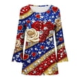 thumbnail image 5 of Lorytime Fourth of July Shirts for Women Patriotic Graphic Outfits Red White and Blue Outfits 3/4 Sleeve Holidays Wear, 5 of 5