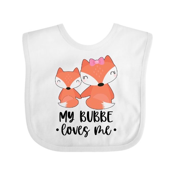 Inktastic Cute Kawaii Fox My Bubbe Loves Me Boys or Girls Baby Bib