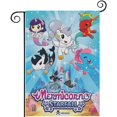 thumbnail image 1 of Mermicorno: Caída de Estrellas-bandera de jardín temática. Regalo perfecto para fans, amigos y familiares, ideal para actividades al aire libre y decoración de fiestas.28CM*45CM, 1 of 5