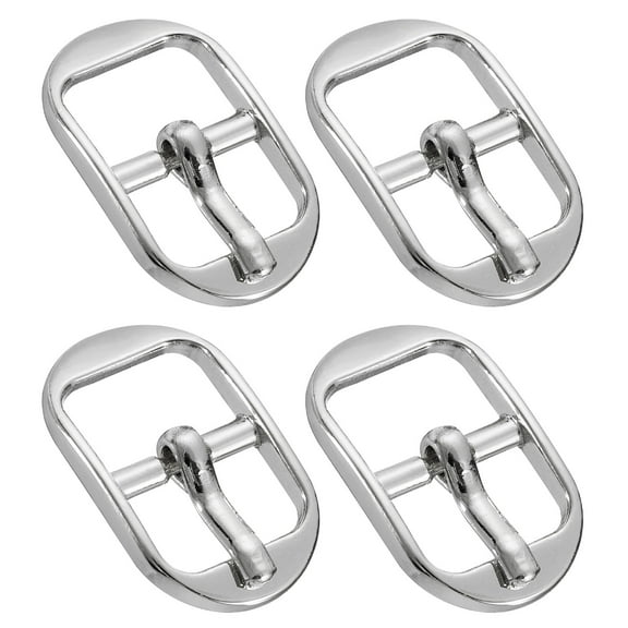 Uxcell 4Pack 0.51" Single Prong Belt Buckle Oval Center Bar Buckles for Belt, Silver