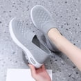 thumbnail image 6 of longantii Women's Slip On Casual Walking Shoes Breathable Knit Non Slip Comfortable Lightweight Sneakers Gray, 6 of 7