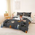 thumbnail image 3 of Homewish Pug Corgi Dachshund Bedding,Cute Dogs Duvet Cover Full,Gray,Light Gray Reversible,3pcs,1 Duvet Cover and 2 Pillowcases, 3 of 6
