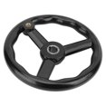thumbnail image 2 of Black Bakelite 250 x 25mm 3-spoke non-slip lathe handwheel with handle for machine tool, 2 of 4