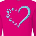 thumbnail image 4 of Inktastic Paw Print Heart Long Sleeve T-Shirt, 4 of 5