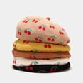 thumbnail image 2 of YooGuoGuo Wool Warm Beret Hats for Women Cute Cherry Design Hat Outdoor Fruit Painter Winter Autumn Bonnet Caps, 2 of 9