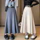 thumbnail image 4 of Falda plisada de primavera y verano para mujer, vestido elegante adelgazante de cintura alta, falda larga, sensación de alta gama, 4 of 4