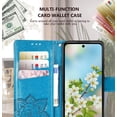 thumbnail image 3 of Designed for Moto G Play 2023 Case Wallet,Women Flip Protective Cover with Credit Card Holders Butterfly Embossed PU Leather Kickstand Wrist Strap Phone Case for Motorola Moto G Play 2023 (Blue), 3 of 7